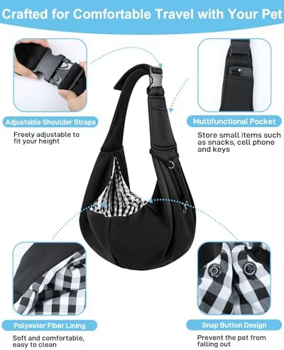 Dog Carrier Sling for Small Dog & Cat Up to 12lbs, Puppy Sling - Image 3