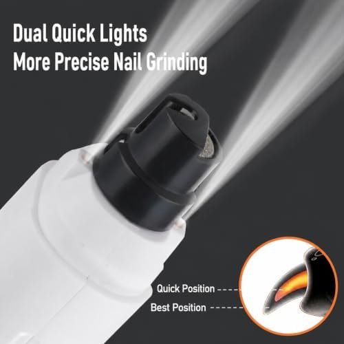 Quiet Electric Pet Nail Grinder, Dual LED Light and Color Display, 6 Speed - Image 3