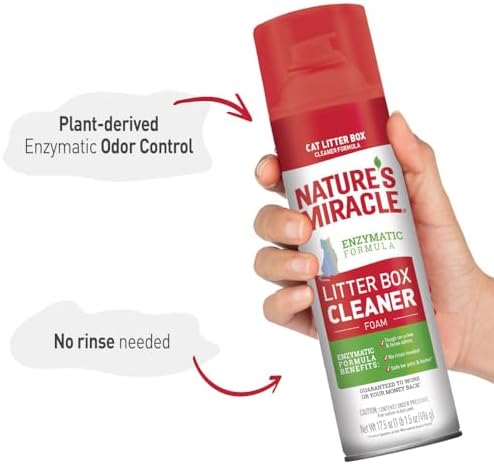 Nature's Miracle Cat Litter Box Cleaner Foam, Enzymatic Formula, 17.5 oz - Image 2