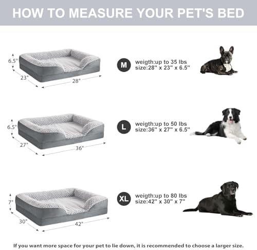 LEXTRO Orthopedic Dog Bed for Medium Dogs, Comfy Sleeping Dog Sofa Bed - Image 5