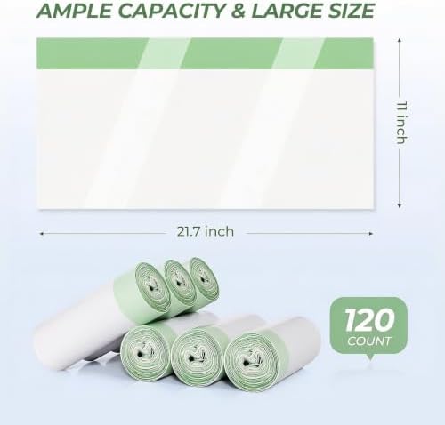 Litter Box Liners Drawstring Waste Bag 6 Rolls Heavy Duty Trash Bags - Image 2