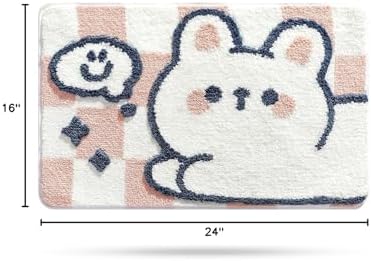 Molesun Rabbit Bath Mat 16x24, Soft Absorbent Microfiber Bath Rugs - Image 2
