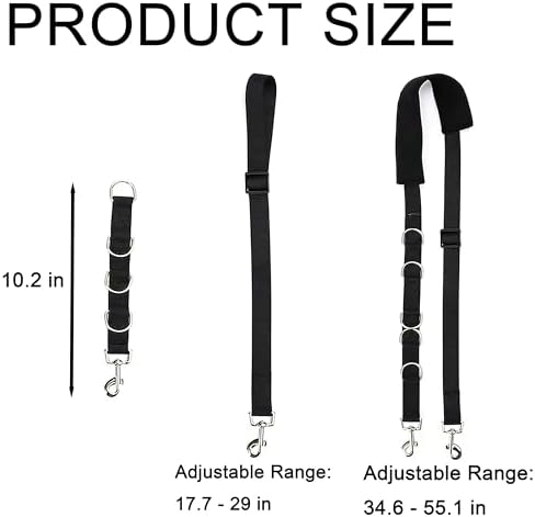 Dog Grooming Belly Strap Nylon D Ring Adjustable 3 Sizes Black - Image 2
