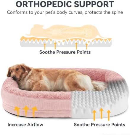 JOEJOY Orthopedic Dog Bed for Extra Large Dogs, Egg-Crate Memory Foam Pet Bed - Image 2
