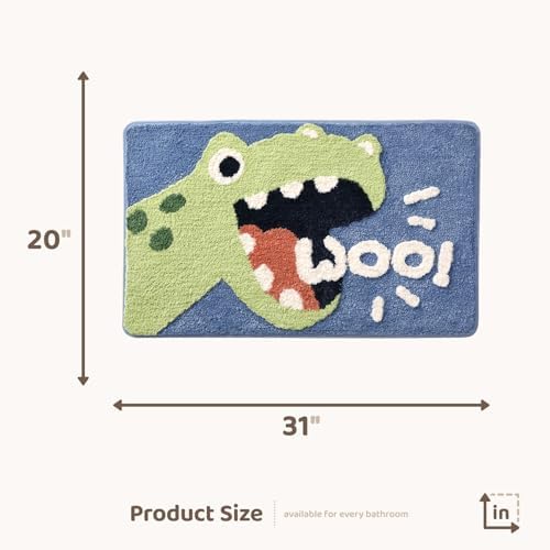 Molesun Dinosaur Bath Mat 20x31, Soft Absorbent Microfiber Bath Rugs - Image 2
