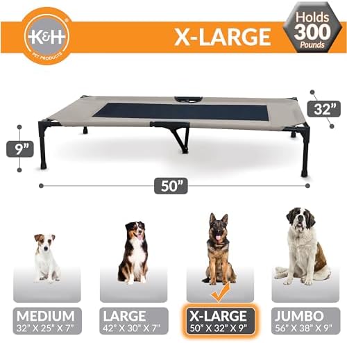 K&H Outdoor Elevated Dog Bed, Cooling Raised Dog Bed, XL 50x32in - Image 3