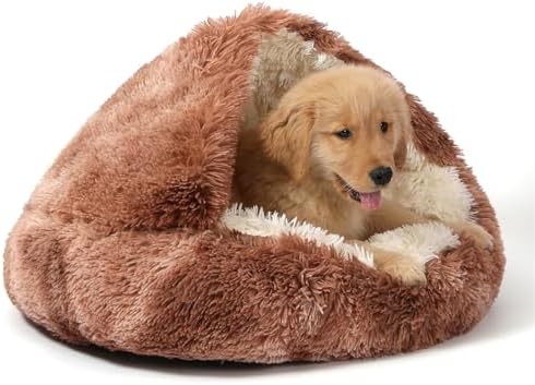 NOYAL Hooded Donut Bed, Calming Cave by Noyal