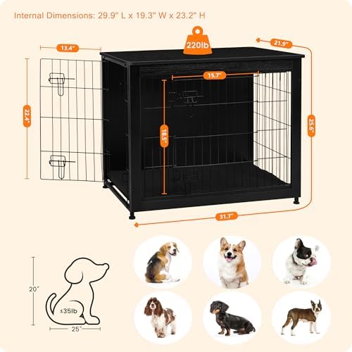 DWANTON 32.5" Dog Crate Furniture - Image 3