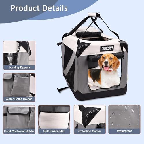 JESPET 3 Door Soft Dog Crates Kennel, Collapsible Travel Pet Carrier - Image 4