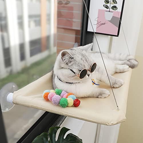 Khaki Cat Window Hammock Perch Cat Safety Sunny Bed by JinRui-T