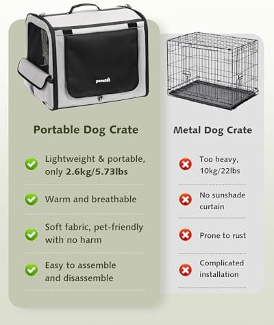 Dog Car Carrier Light Weight 24×17.7×20.5in, Foldable Dog Carrier - Image 2