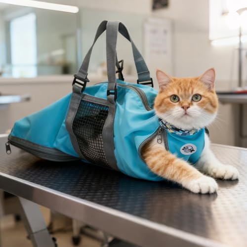 Cinf Cat Nail Clipping Cleaning Grooming Restraint Bag No Scratching Biting - Image 2