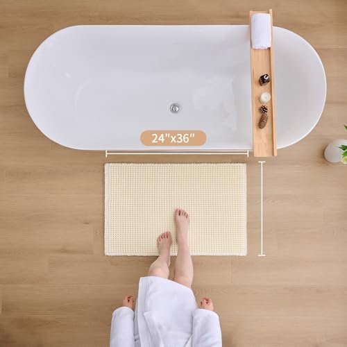 ILANGO Upgraded Waffle Bath Rug 24x36, Super Absorbent Non Slip Bath Mat - Image 2
