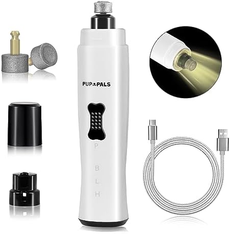 Upgrade Dog Nail Grinder with 5 LED Shadow Free Light, Dog Nail Trimmer Protect by PUPPALS