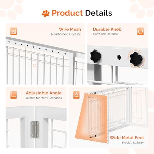 Bonnlo Free Standing Dog Gate, Metal Adjustable Pet Fence Indoor, Christmas - Image 7
