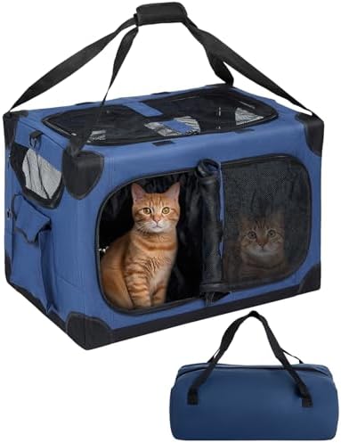 Extra Large 2-Cat Foldable Pet Travel Carrier by FuzzyNest
