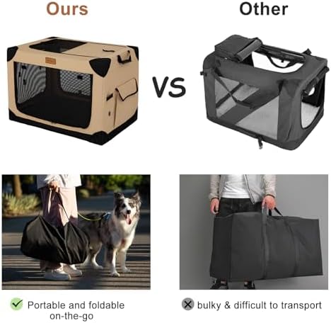 Garnpet Soft Dog Crate for Large Dogs, 4-Door Foldable Collapsible Dog Crate - Image 2