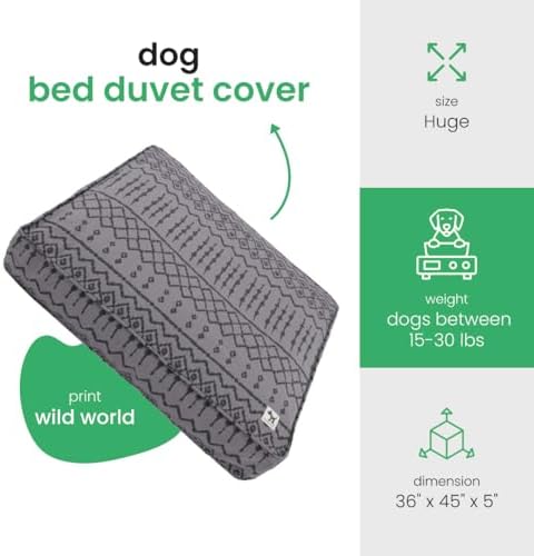 Molly Mutt Wild World Dog Bed Duvet Cover, 100% Cotton Canvas Cover - Image 2