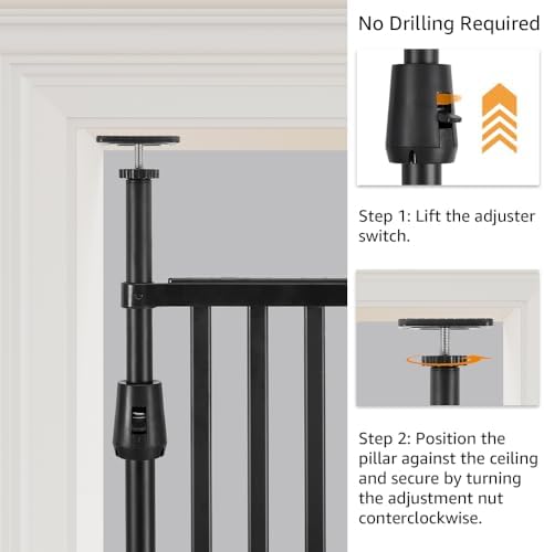 unipaws 86" High Extra Tall Cat Gate, Auto Closing and No Drilling - Image 2