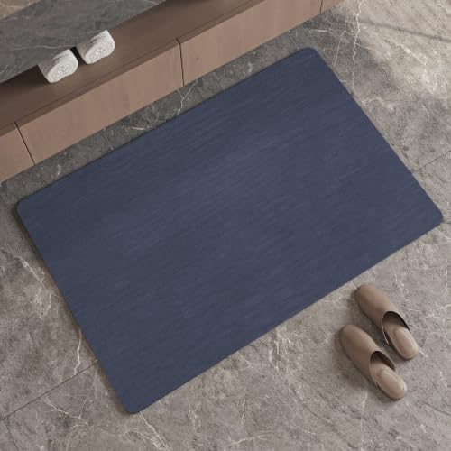 Mecko Bath Mat Ultra Thin Navy Blue by Mecko