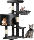 BestPet | 37" Cat Tree Tower | Light Gray | Sturdy Multi-Level Cat Tree by BestPet