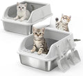 2 Pack Stainless Steel Litter Box by AKAOLA