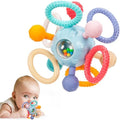 Baby Montessori Sensory Teething Toy 0-6 6-12 Months, Teether Ball & Rattle by TOHIBEE