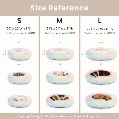 Love's cabin Calming Cat Bed for Indoor Cats, Anti-Anxiety Donut Round Dog Bed - Image 6