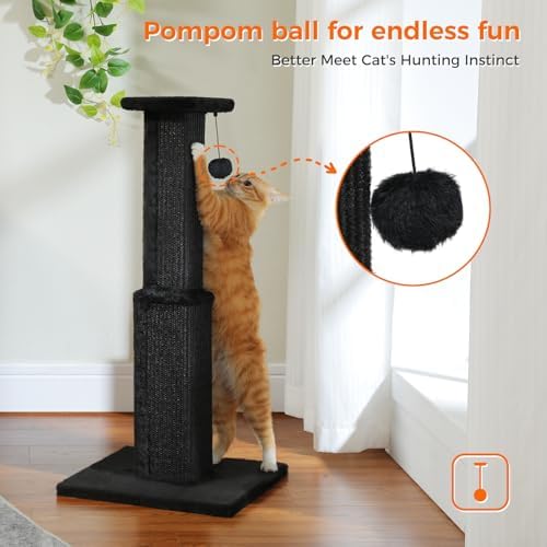 PAWZ Road Large Cat Scratching Post 32" Tall Black Cat Scratcher - Image 5