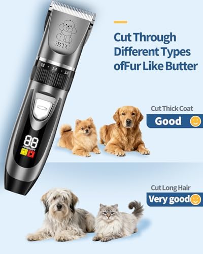 iBTC Dog Clippers and Paw Trimmer Kit 2 in 1 Low Noise Cordless Dog Clippers - Image 5