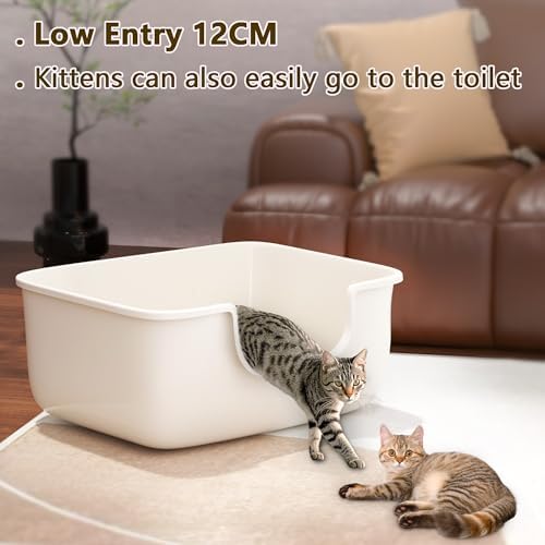 Large Cat Litter Box with High Sides, Open Kitty Litter Boxes Anti-Splashing - Image 2