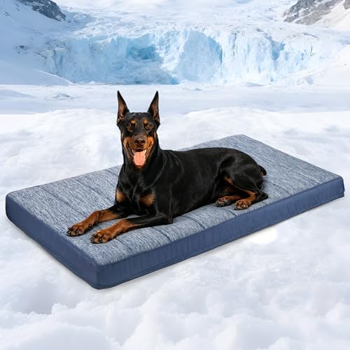 Cooling Dog Bed for 2XL Large Dogs, QMAX>0.5 Waterproof Pet Beds by ZAKAPAWS