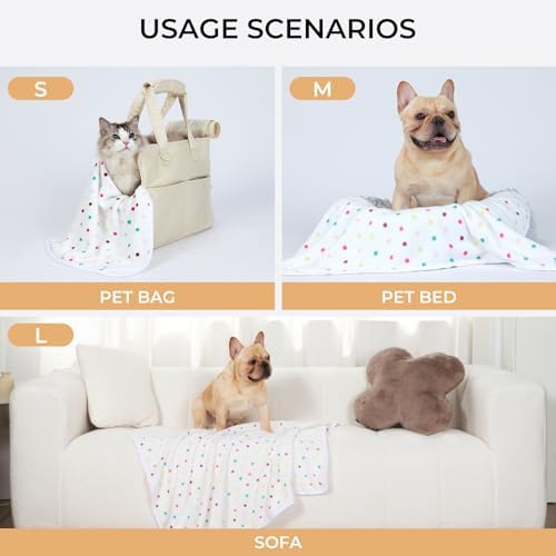 Luciphia 1 Pack 3 Blankets Super Soft Cute Dot Pattern Pet Blanket Flannel Throw - Image 2