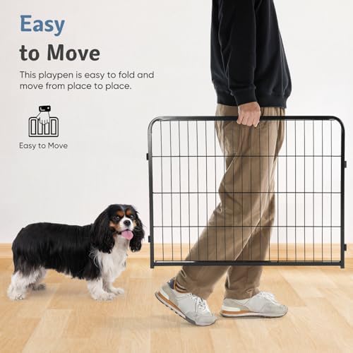 DUMOS Dog Playpen 24 Inch 8 Panels Indoor Outdoor Metal Pet Fence - Image 3
