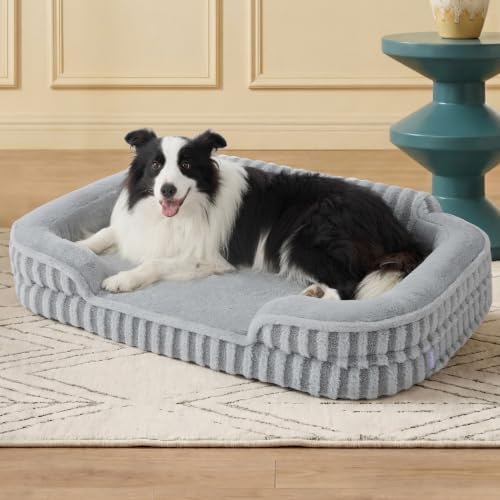 LE SURE Cute Cozy High Back Orthopedic L Plus Dog Bed by Lesure
