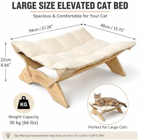 JSPYFITS Elevated Cat Bed Hammock, Raised Cat Bed - Image 4