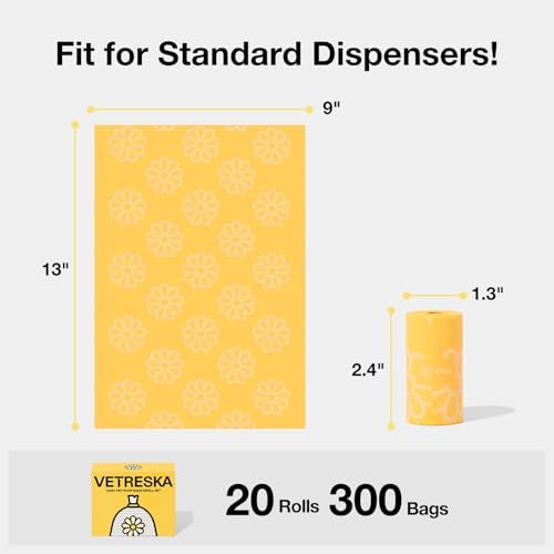 VETRESKA Daisy Scented Dog Poop Bags, Leak-proof - Image 3