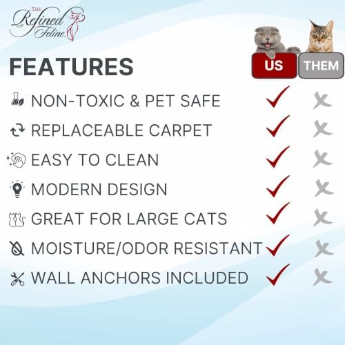 The Refined Feline 60 Inch Lotus Branch Cat Shelf in Black Espresso Right Facing - Image 5