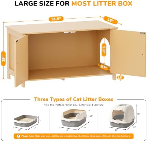 Extra Large Cat Litter Box Enclosure Furniture Dog Proof, Hidden Kitty Washroom - Image 2