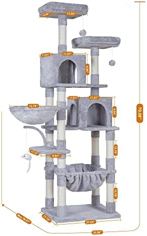 Heybly Cat Tree, 70 inches Tall Cat Tower - Image 5
