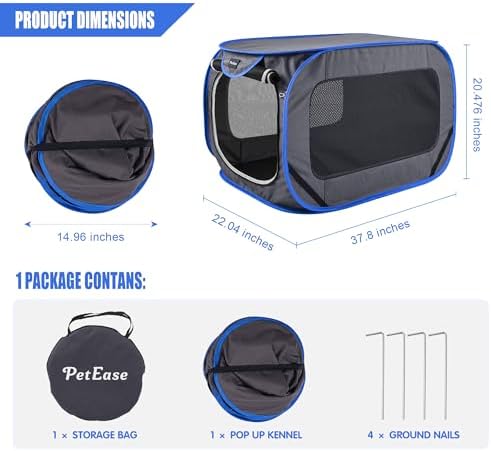 Large Pop Up Kennel, Collapsible Travel Pet Crate, Indoor and Outdoor Portable - Image 5