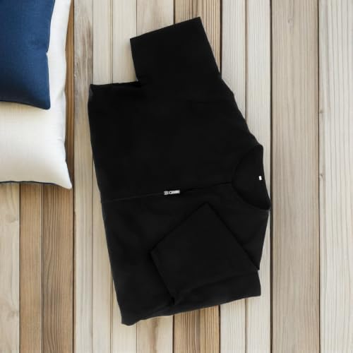 NOLITOY Waterproof PET Grooming Apron Short Sleeve Zipper Smock Black - Image 6