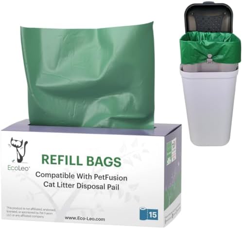 Pet-Fusion Compatible Bags for Cat Litter Pail/Dog Waste Station, 15-Count. by EcoLeo