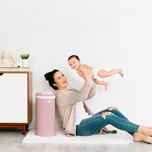 Ubbi Stainless Steel Diaper Pail, No Special Bag, Odor-Locking, Fig Blossom - Image 2