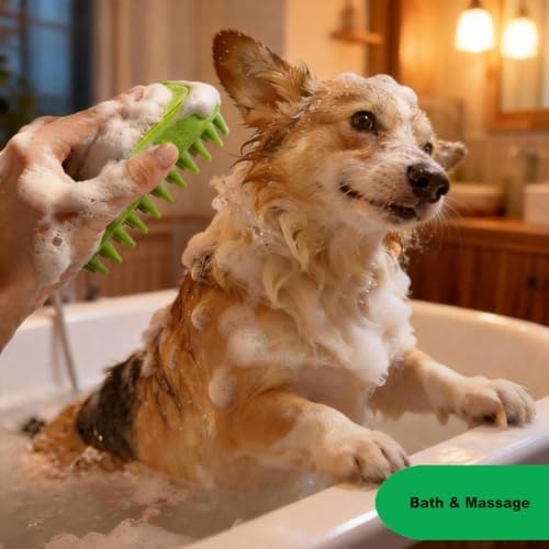 Rubber Curry Brush for Short Haired Dogs, Gentle Curry Comb - Image 2