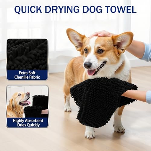OLANLY Chenille Dog Bath Towel 31x13, Ultra Absorbent Quick Dry Pet Towel - Image 2