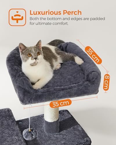 Feandrea Cat Tree, 54.2-Inch Cat Tower, Smoky Gray - Image 4