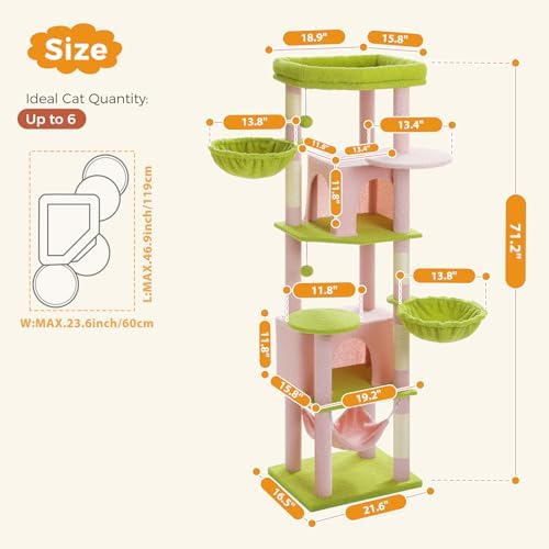 MUTTROS 71.2" Tall Cat Tree - Image 7