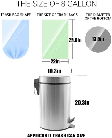 8 Gallon 330 Counts Clear Colorful Trash Bags Kitchen Garbage Bags by Teivio - Image 2