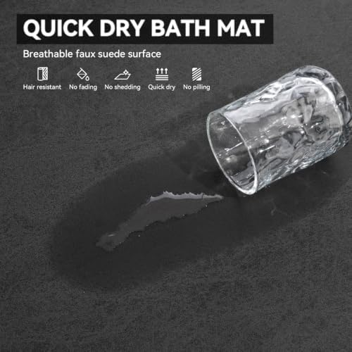 MontVoo -Bath Mat Rug-Rubber Backing Non Slip Quick Dry Absorbent Thin Bathroom - Image 6